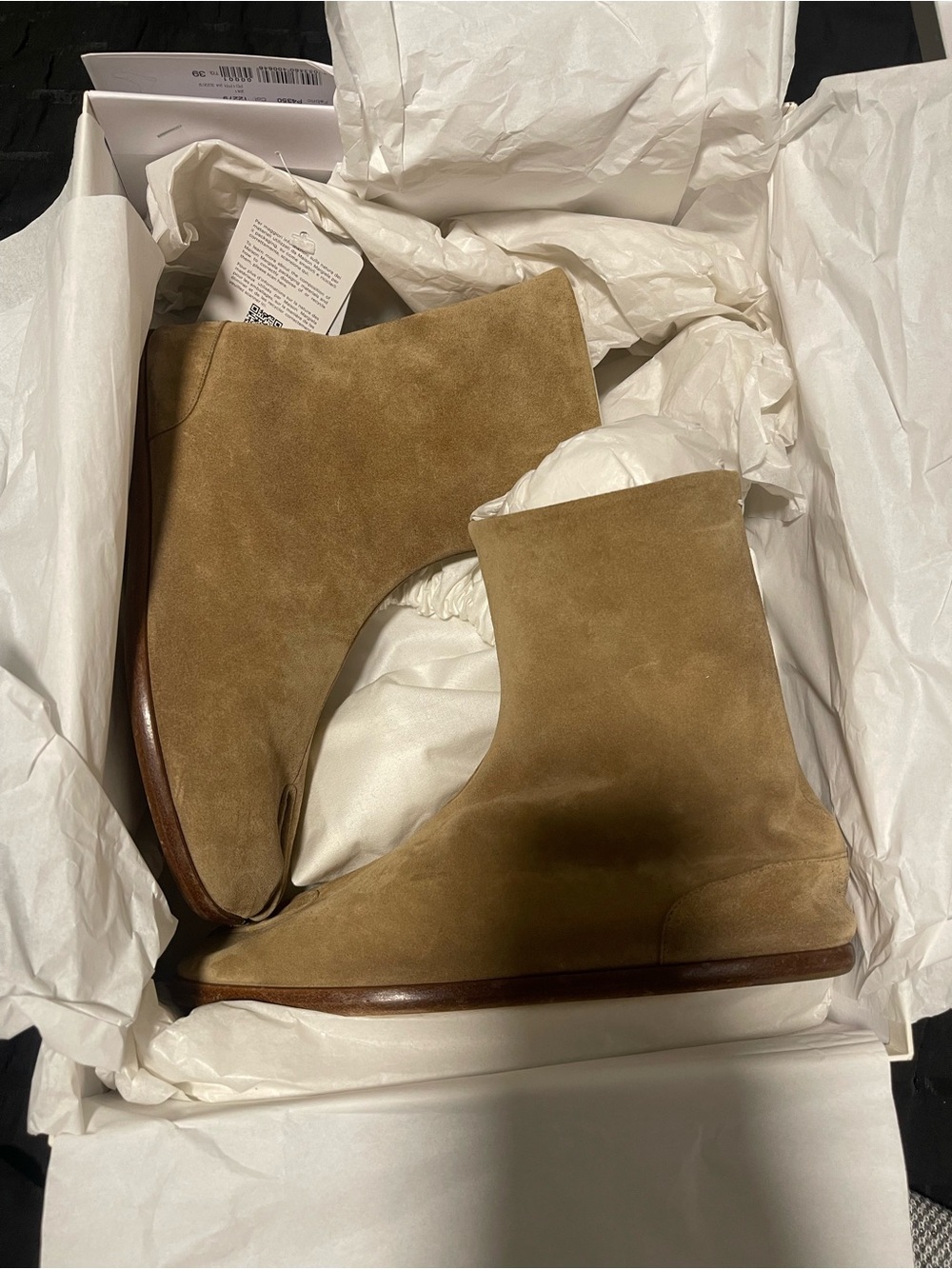 Maison Martin Margiela Tan Suede Ankle Boots